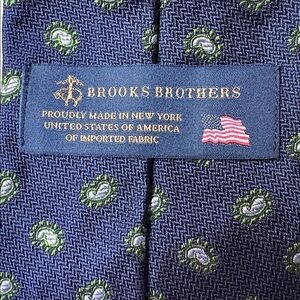 Christmas Gift! Brooks Brothers paisley silk tie blue and green